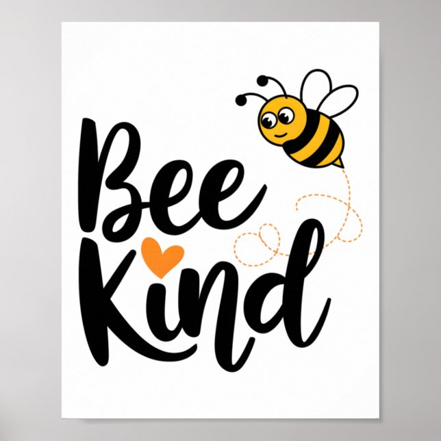 Poster Citação De Kindese Com O Vinheta Da Abelha Laranja (Frente)