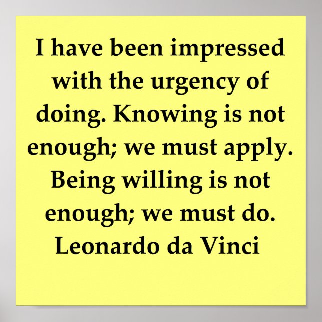 Poster citação de leonardo da vinci (Frente)
