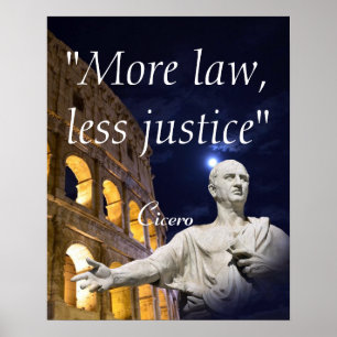 Poster Citação de Marcus Tullius Cícero Sobre Lei e Justi