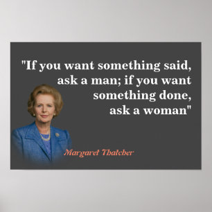 Poster Citação de Margaret Thatcher Sobre Quem Perguntar