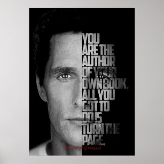 Poster Citação de Matthew McConaughey preto e branco