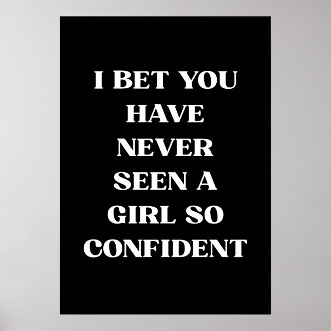 Poster Citação de Menina Confiante Preta (Frente)