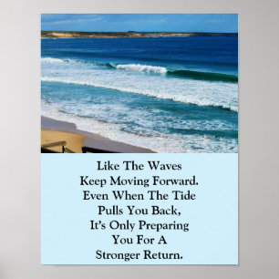 Poster Citação De Motivação De Praia: Como As Ondas Conti