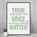 Poster Citação de Motivação de Sua Matéria de Voz Verde P<br><div class="desc">Citação de Motivação de Sua Matéria de Voz Verde Positiva</div>