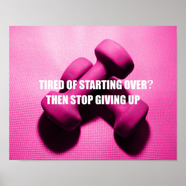 Póster Citação de Motivação de Workout Não Desistir | Pes (Frente)