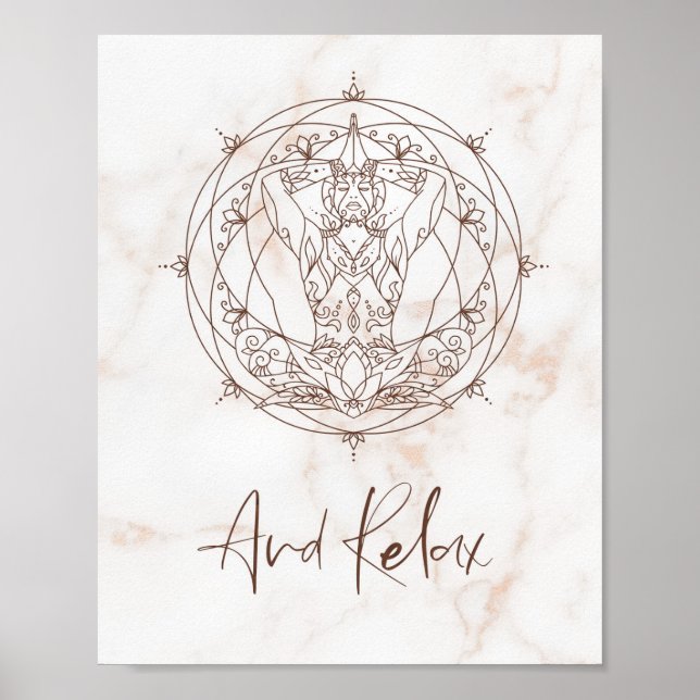 Poster Citação De Motivação E Relaxe Mandala (Frente)