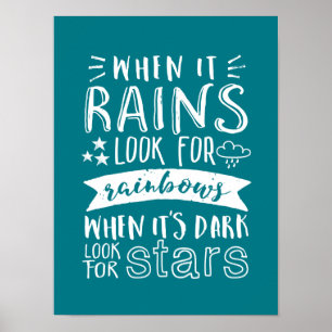 Póster Citação de Motivação Inspiracional Pensa Posit