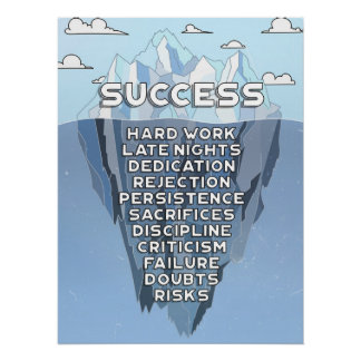 Póster Citação de Motivação Montanha de Sucesso Iceberg