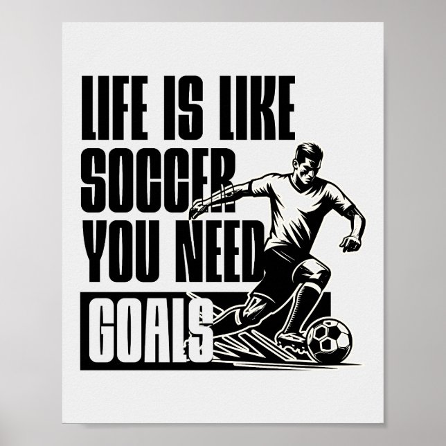 Poster Citação de motivação para gols de futebol (Frente)