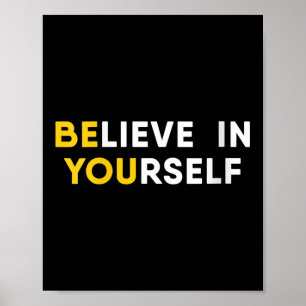 Poster Citação de Motivação para Mulheres Acredite em Si