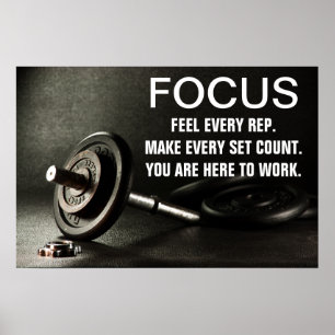 Poster Citação de Motivação para Treino de Barra de Acade
