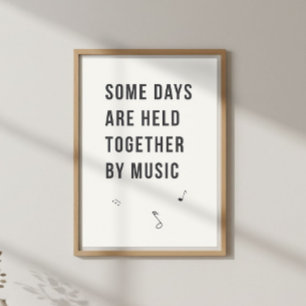 Poster Citação de Música Suave. Parede do Quarto