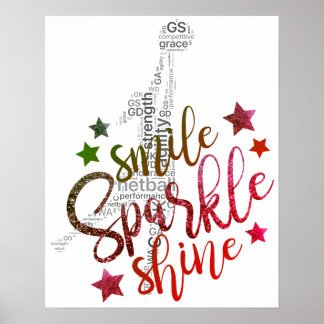 Poster Citação de Netball GS Inspiracional Colorida