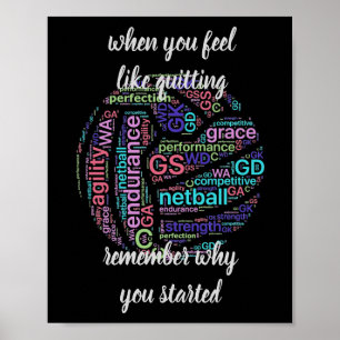Poster Citação de Netball Motivacional
