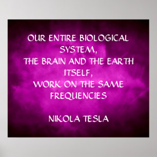 PÓSTER CITAÇÃO DE NIKOLA TESLA - MESMAS FREQUÊNCIAS -