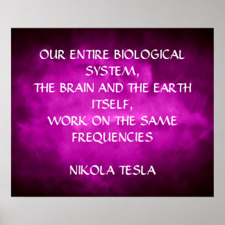 PÓSTER CITAÇÃO DE NIKOLA TESLA - MESMAS FREQUÊNCIAS -