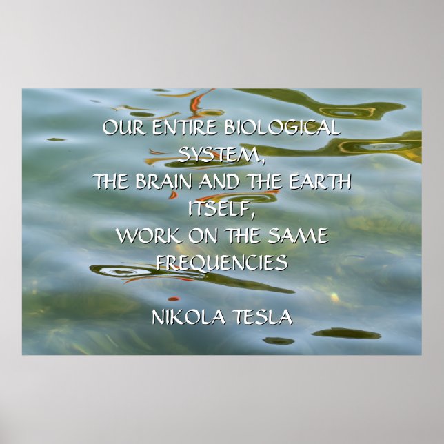 POSTER CITAÇÃO DE NIKOLA TESLA - MESMAS FREQUÊNCIAS - (Frente)