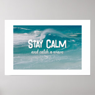 Poster Citação de Pegue uma Onda no Oceano