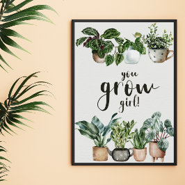 Poster Citação de Planta Lady Cute Doméstica Engraçada