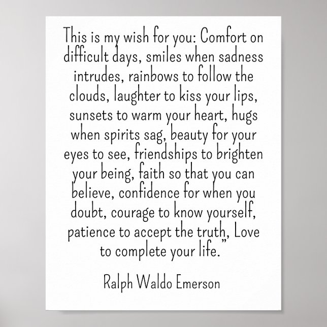 Poster Citação de Ralph Waldo Emerson - este é o meu dese (Frente)