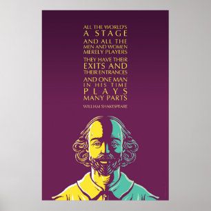 Poster Citação de Shakespeare: Todo o mundo é um Palco