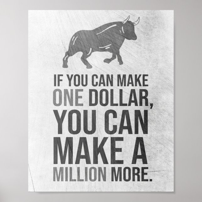 Poster Citação de Sucesso Você Pode Ganhar Um Milhão (Frente)