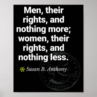Poster Citação de Susan B Anthony sobre Igualdade Feminis