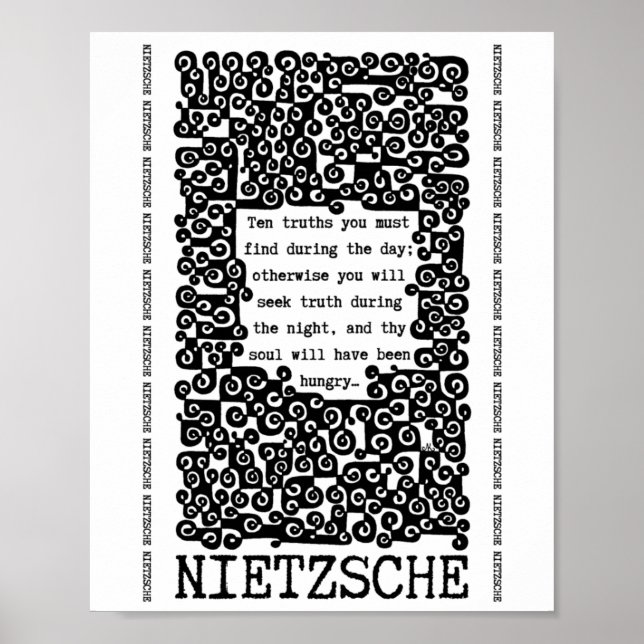Poster Citação de TEN TRUTHS de Nietzsche (Frente)