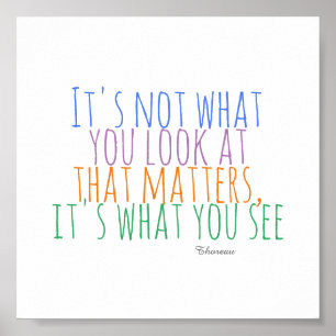 Poster citação de Thoreau colorida e moderna e inspirad