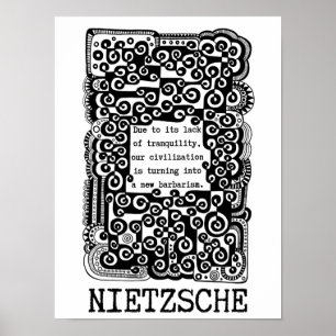 Poster Citação de TRANQUILIDADE e barbarismo de Nietzsche
