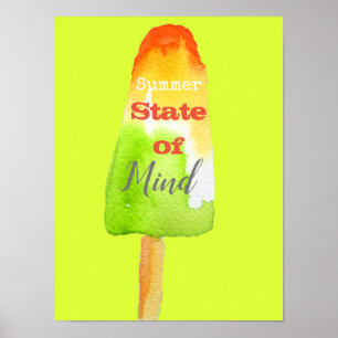Poster Citação de verão picolé limão sorbet comida a
