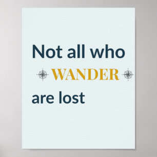 Poster Citação de Viagem Nem Todos Que Vagam Estão Perdid