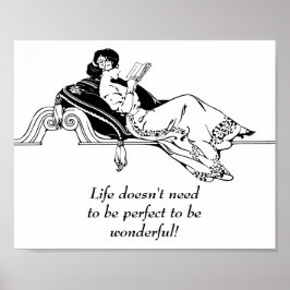 Poster Citação de Vida Inspiradora Vintage Retro