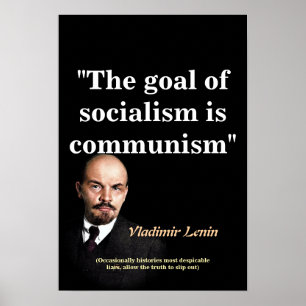 Poster Citação de Vladimir Lenin sobre Socialismo e Comun