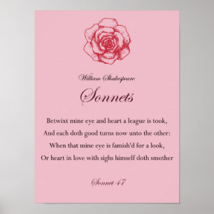 Poster citação de William Shakespeare Sonnets