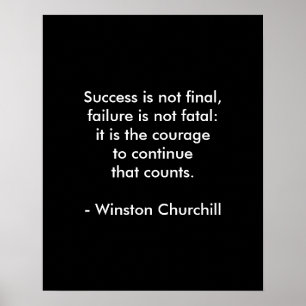 Poster Citação de Winston Churchill; Sucesso