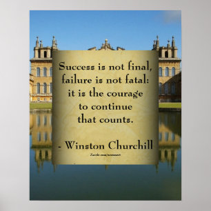 Poster Citação de Winston Churchill; Sucesso Palácio de B