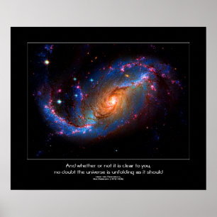 Poster Citação Desiderata - Barred Spiral Galaxy NGC 1672