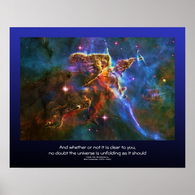 Poster Citação Desiderata - Nuvem de Gás Carina Nebula (Frente)