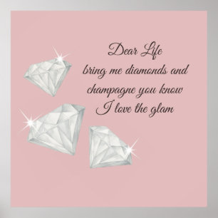 Poster Citação Diamantes e Champanhe – Edição Querida Vid