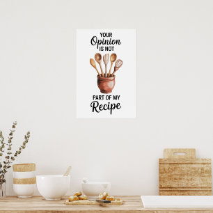 Poster Citação Divertida Cozinha