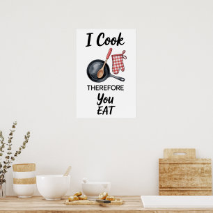 Poster Citação Divertida Cozinha