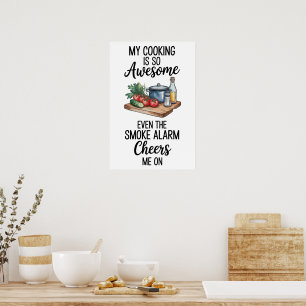 Poster Citação Divertida Cozinha