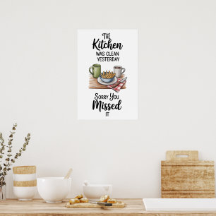 Poster Citação Divertida Cozinha