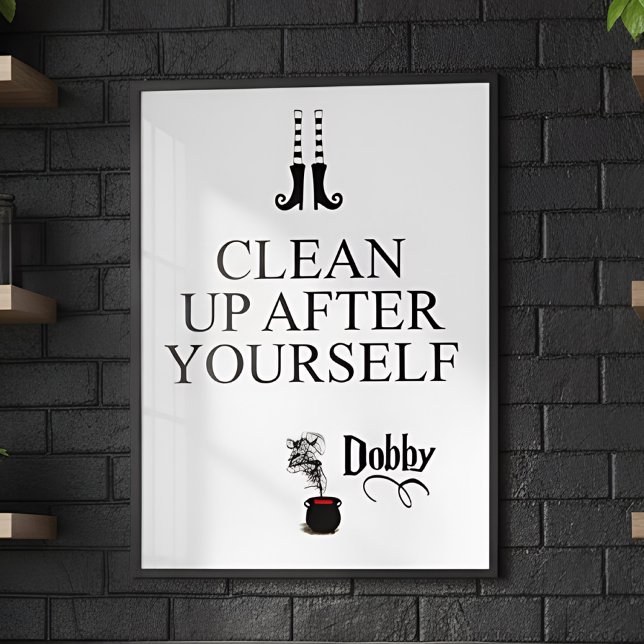 Póster Citação Divertida de Elfo de Cozinha (funny kitchen poster)