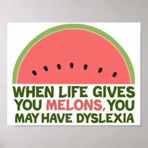 Poster Citação Divertida Dislexia Humor Disléxico Melanci