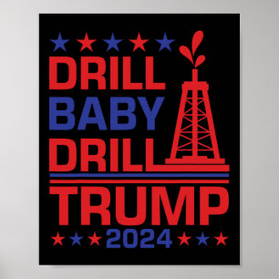 Poster Citação Divertida Republicana Perfuração Trump