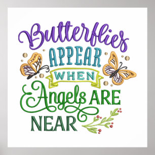 Poster Citação do Anjo Inspiracional Butterfly