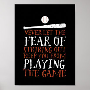 Poster Citação do Baseball Motivacional Inspiracional