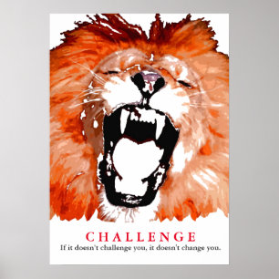 Póster Citação do Desafio Motivacional do Lion de Arte po
